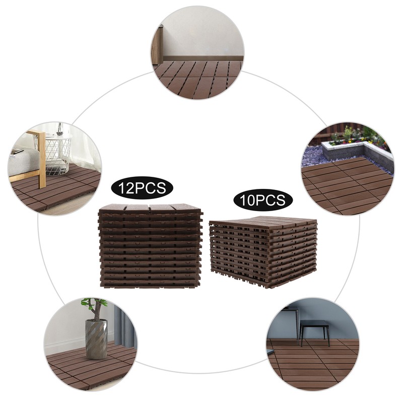 12x12" Plastic Interlocking Composite Decking Floor Deck Tiles Bacony Pavers gallery