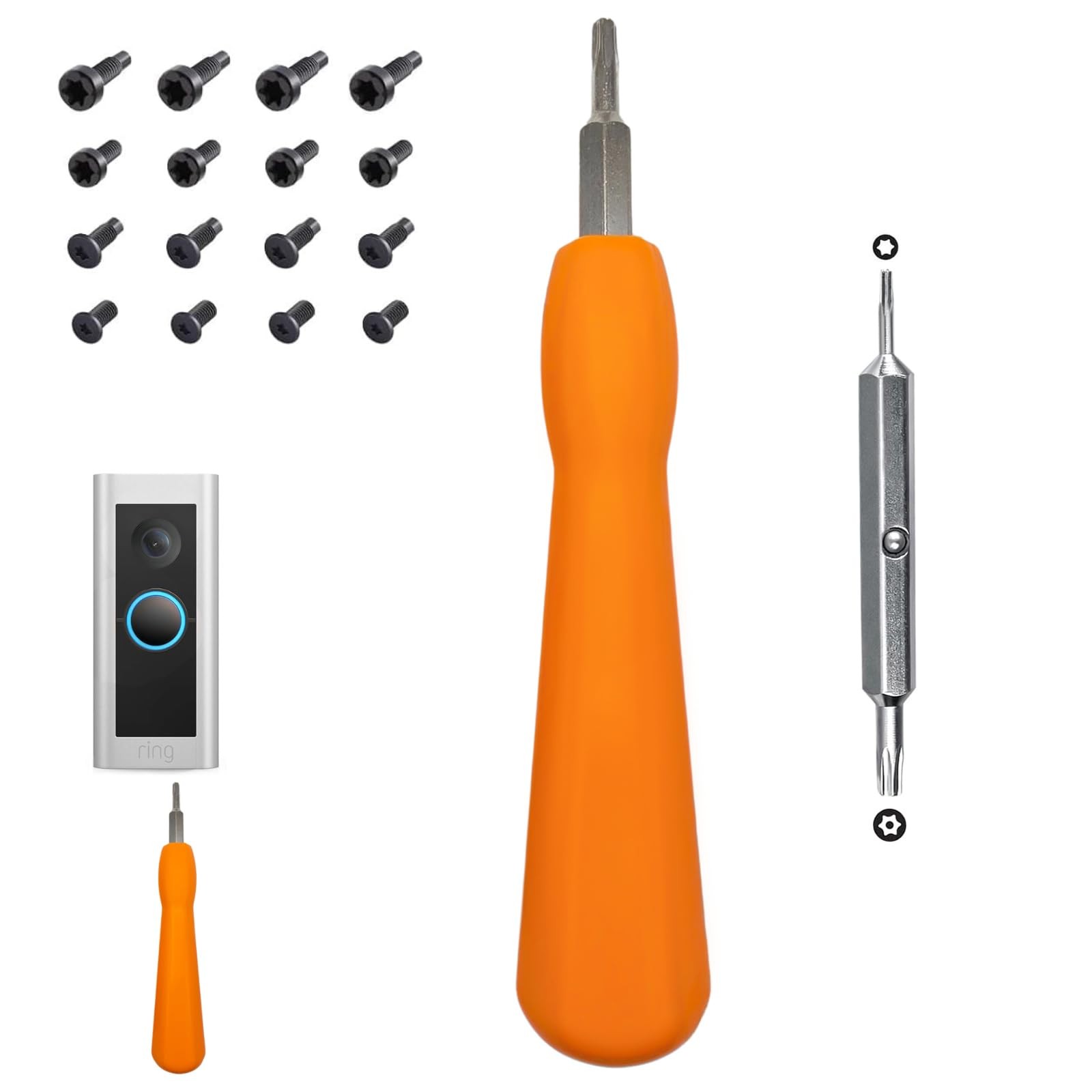Ring Doorbell Screwdriver & 20 Security Screws Kit – One Size, Orange gallery