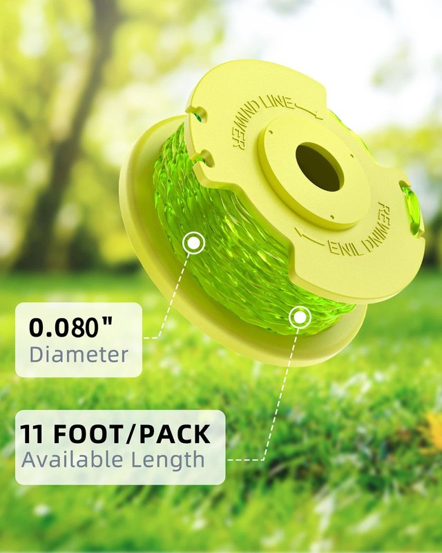 0.080 String Trimmer Line 6 Spools 1 Cap Replacement for Weed Cutting gallery