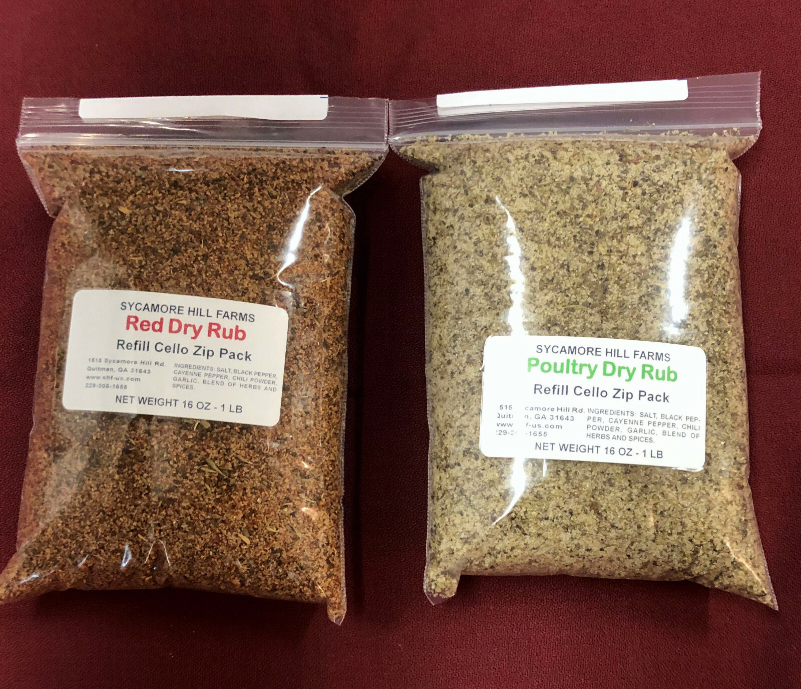 Dry Red Meat Rub & Dry Poultry Rub Combo - Each Bag 1 lb gallery