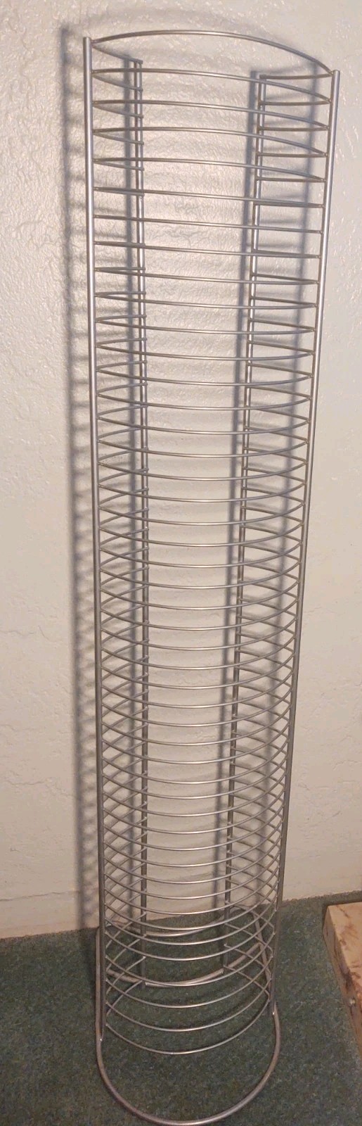 Wire DVD / Game Tower Storage Holds 50 DVD 42 Single 4 Doubles 41" Silver Metal gallery