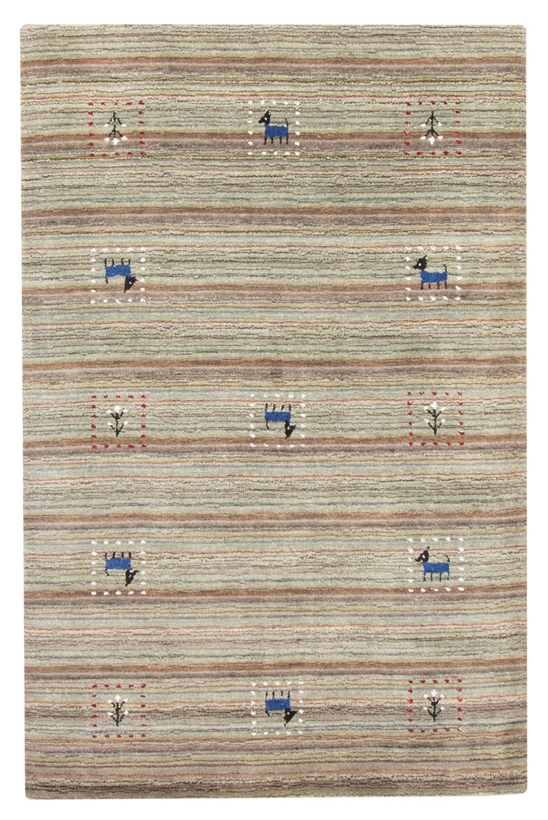 Traditional Hand loomed Area Rug 3'2" x 4'11" Light Green Oriental Carpet gallery