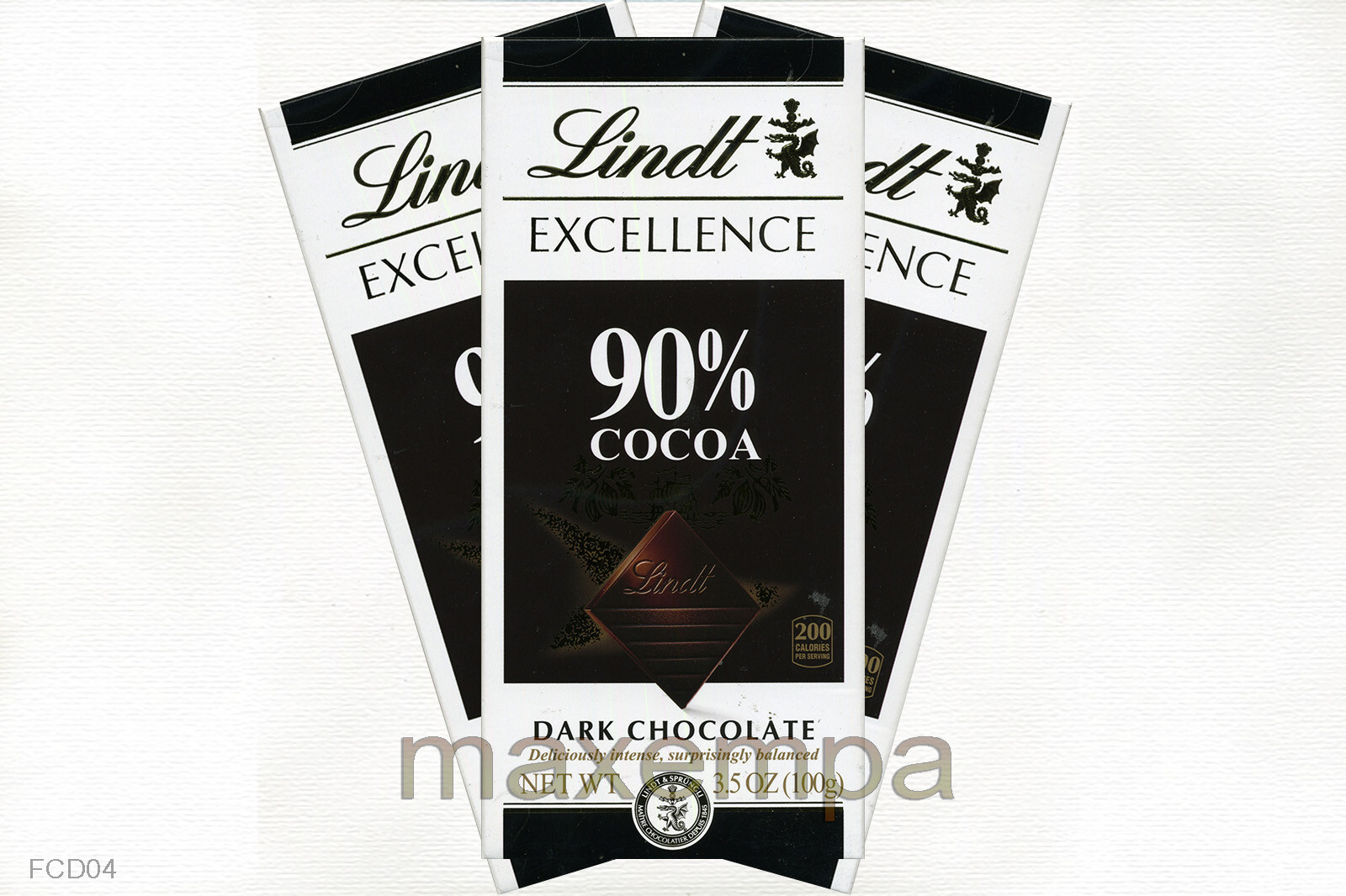 Lindt Excellence 90% Dark Chocolate Bar 3.5 oz (100g) 3-Bar-Pack gallery