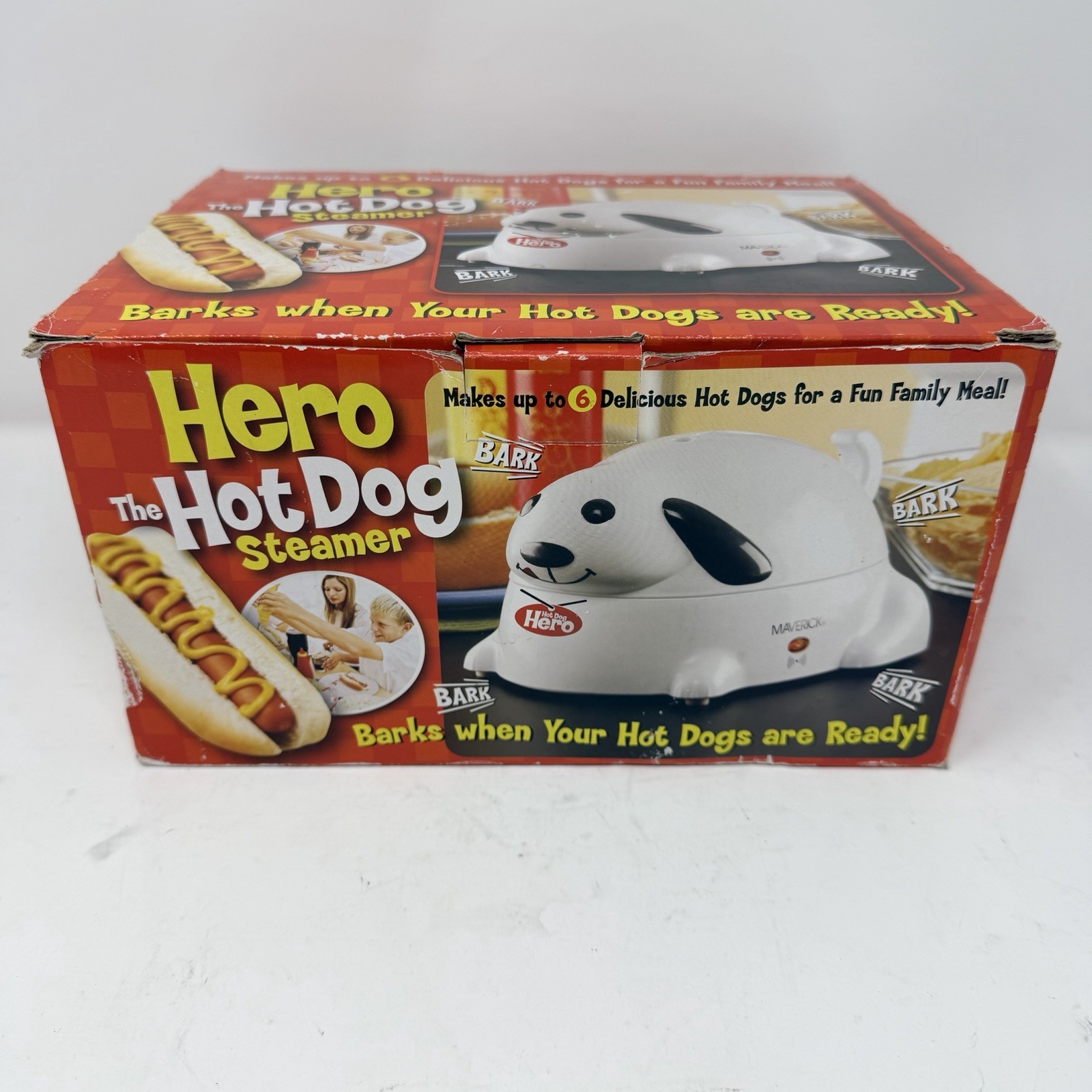 Hero Electric Hot Dog Steamer Cooker BARKS WHEN DONE! Cute & Fun RARE in Box Pet gallery