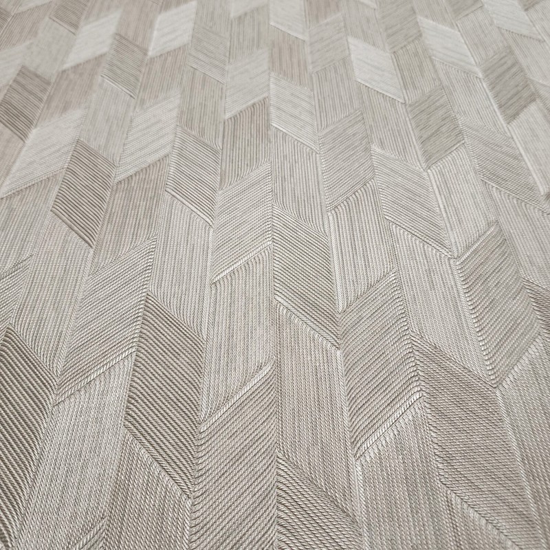 Tan cream parallelogram herringbone thread lines faux fabric textured wallpaper gallery