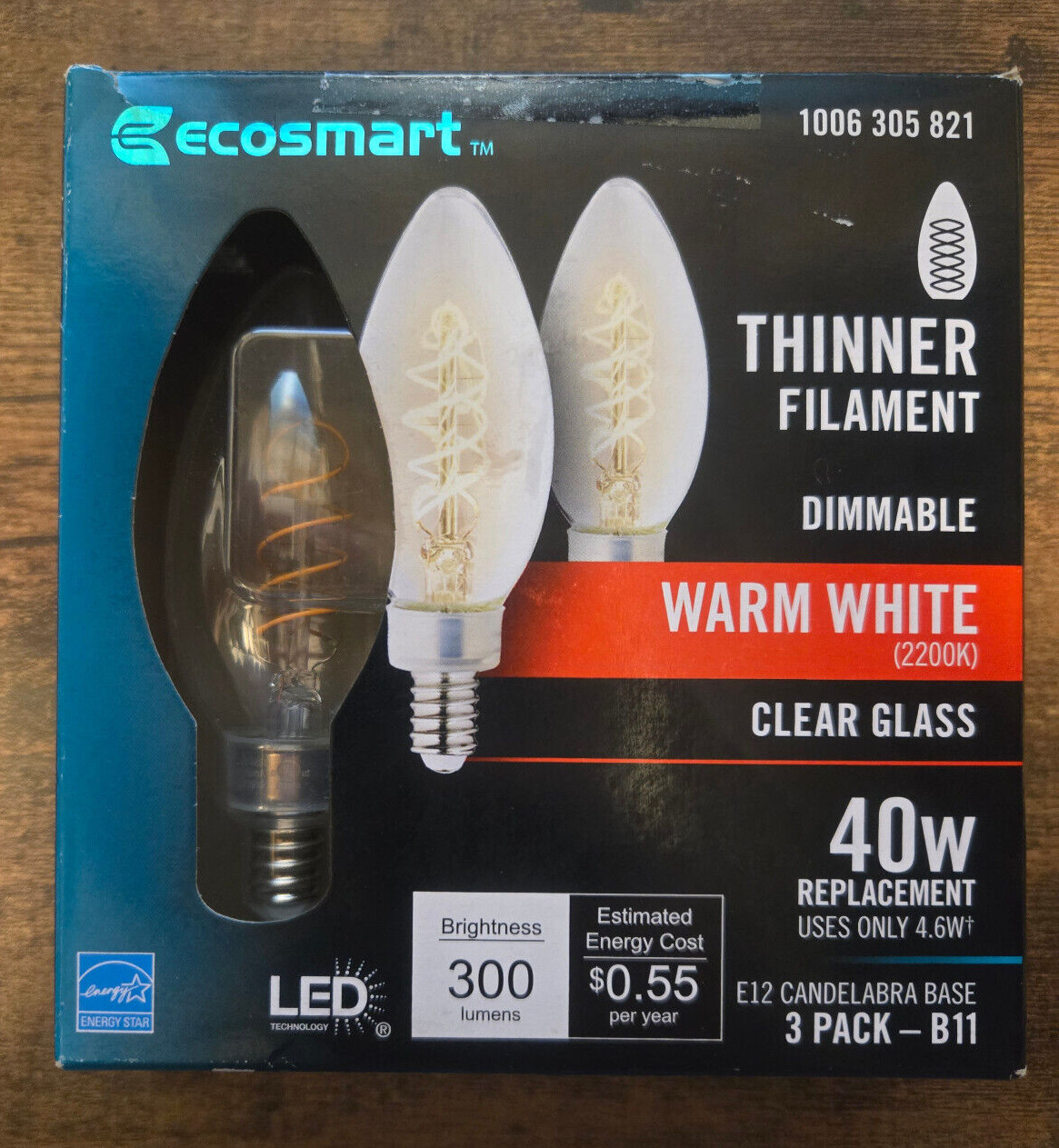 Ecosmart 40W Eq. B11 Dimmable LED Bulbs Warm White (3-Pack) gallery