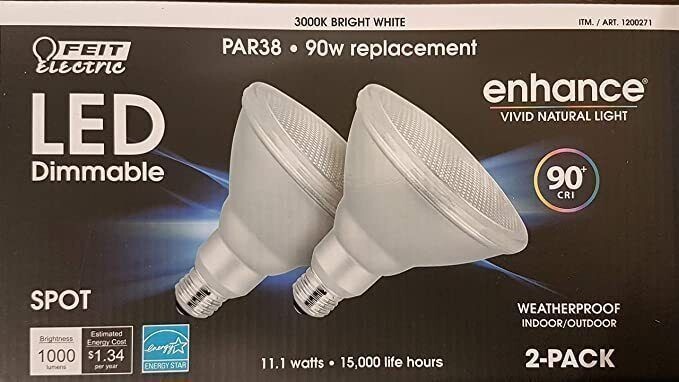 2 x 90-Watt Flood Lamp LED Light Bulb Dimmable Warm White Outdoor Spotlight gallery