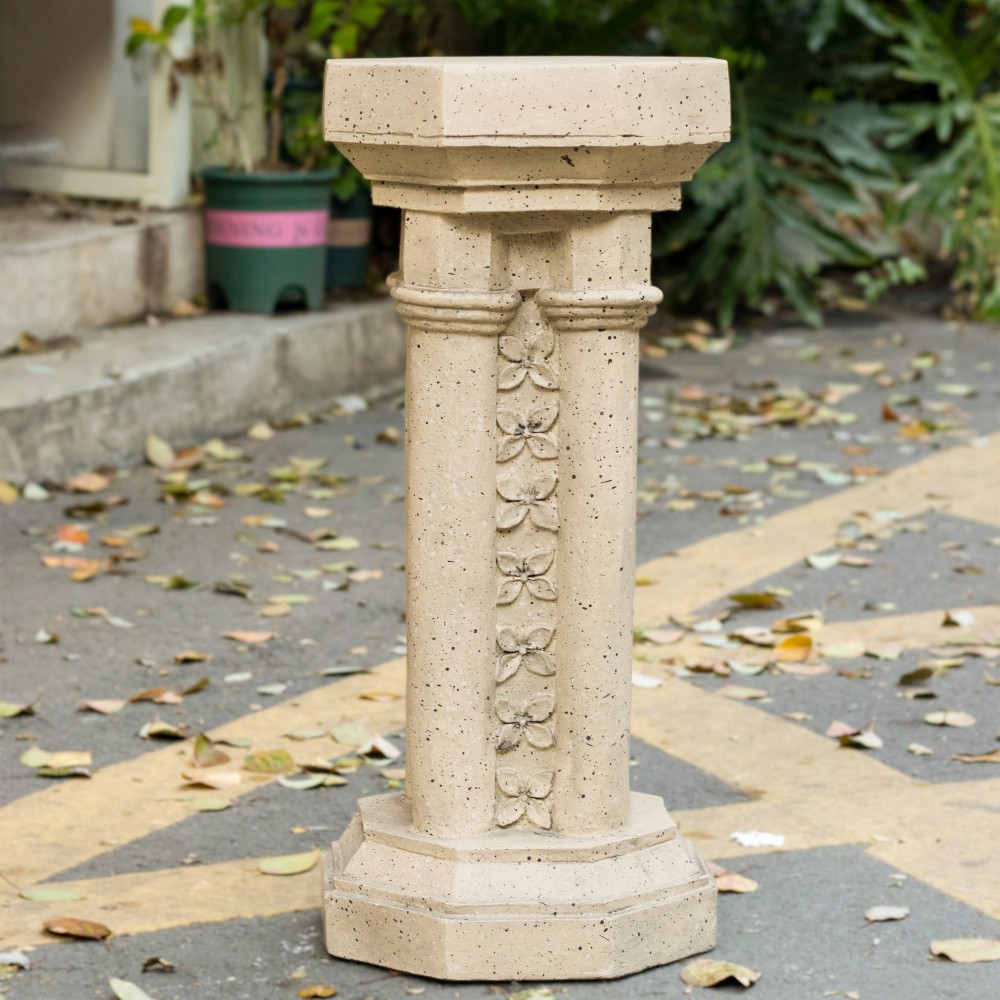 Pedestal Column Plant Stand, 23.25 Inch, Indoor and Outdoor Magnesium Oxide gallery