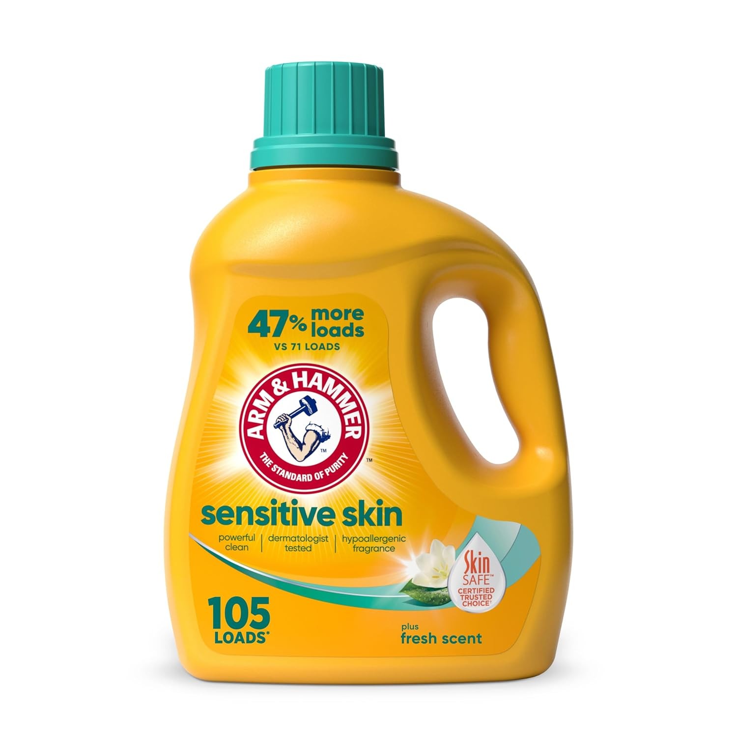 ARM & HAMMER Sensitive Skin Liquid Laundry Detergent, Fresh Scent, 105 fl oz, 10 gallery