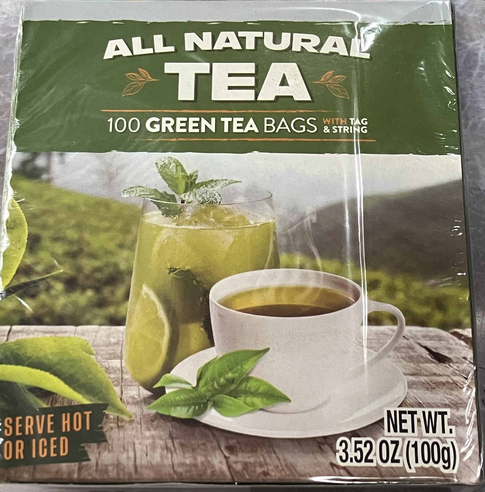 All-Natural Pure Green Tea-100 Ct Tea Bag-Serve Hot or Cold Free ship usa gallery