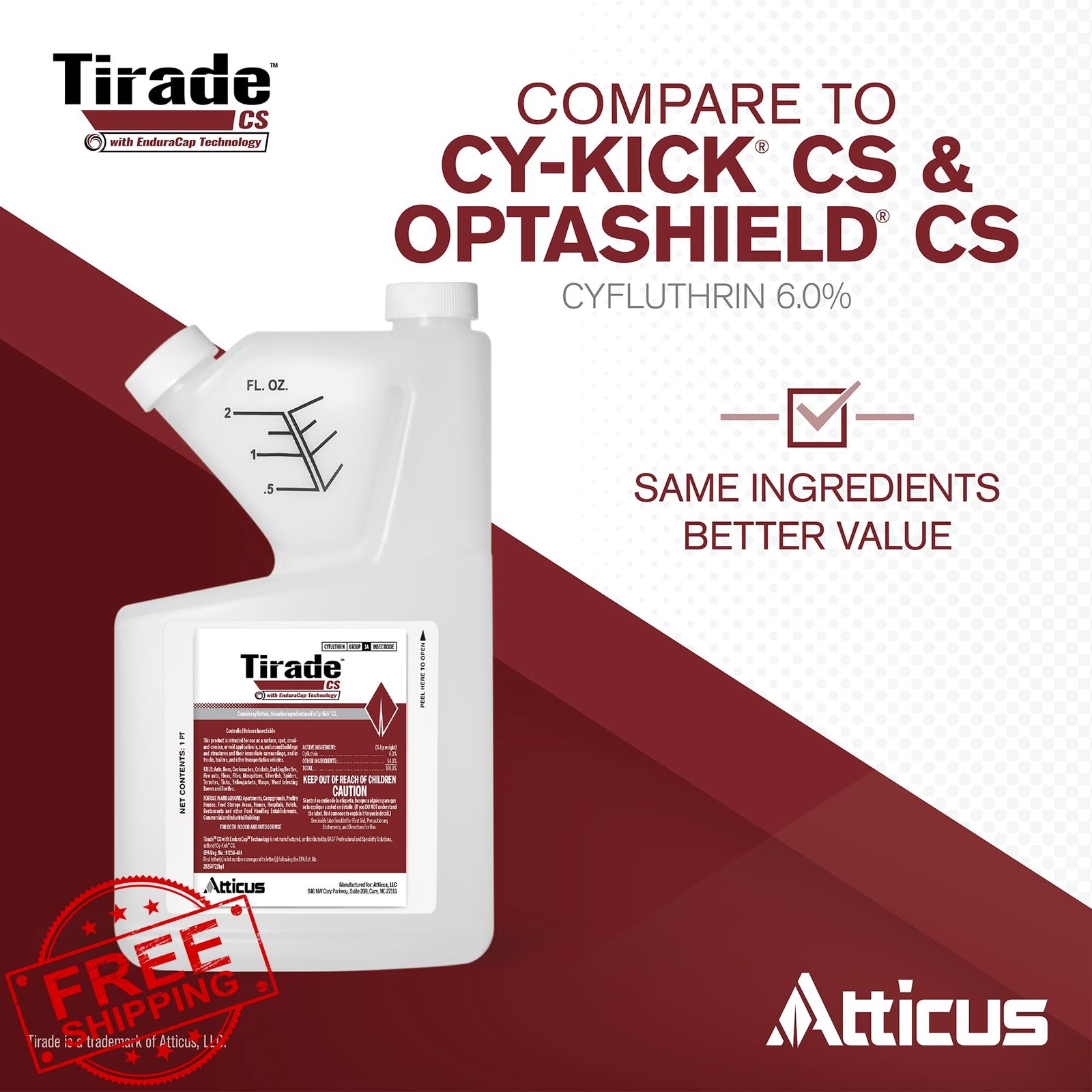 Atticus Tirade CS 16oz Insecticide Ants Flies Mosquitoes Outdoor Indoor gallery