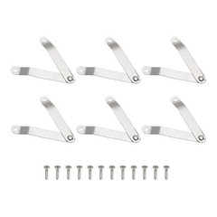 10pcs Lid Folding Support Hinges Silver(Folded L 2.6″/65mm, Plate W 0.4″/10mm)