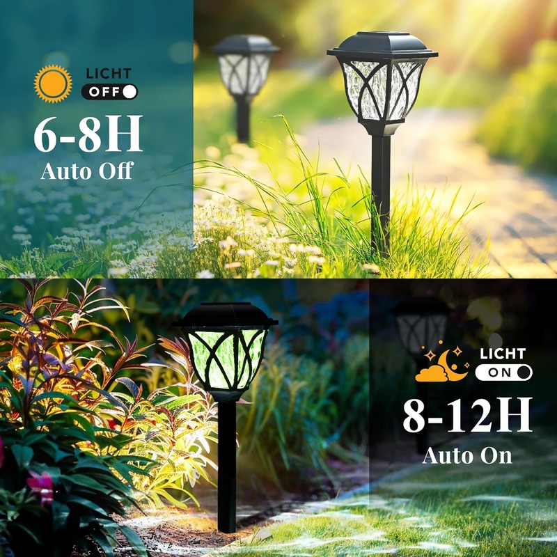 8Pack LED Solar Pathway Stake Lights Outdoor Garden Walkway Lawn Landscape Lamp gallery
