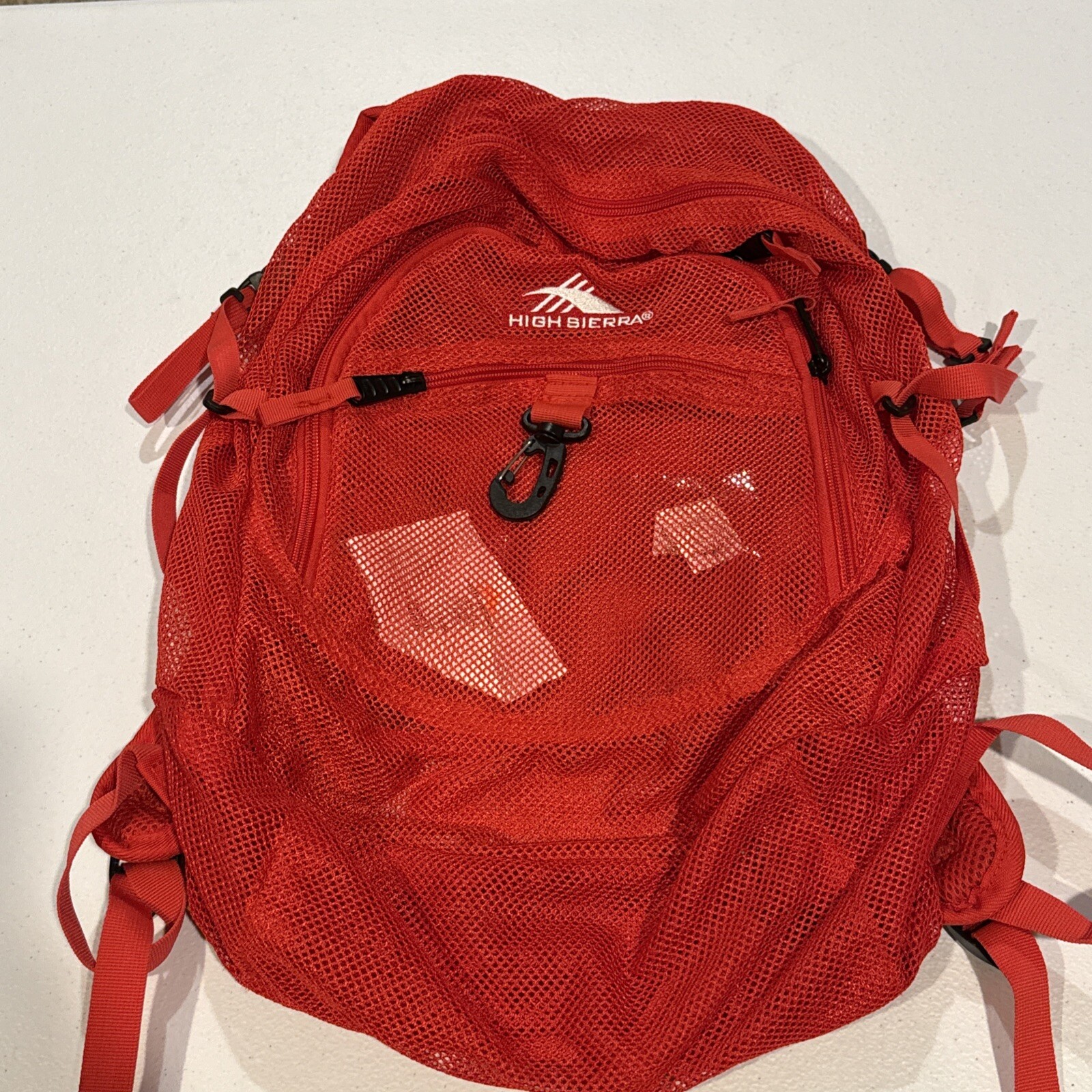 High Sierra Airhead Mesh Backpack 53638 Red w/ Black Hardware