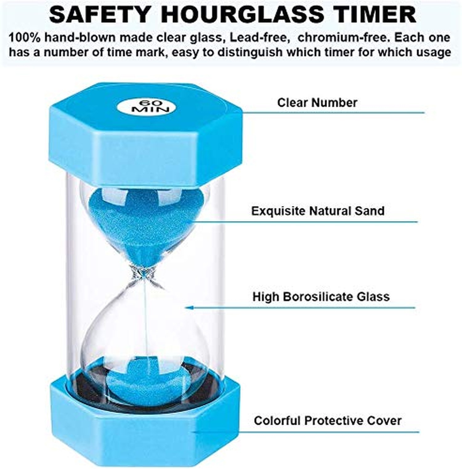 20 Second Sand Timer Hourglass, SuLiao Unbreakable Blue Sand Watch 20 Sec, Sm... gallery