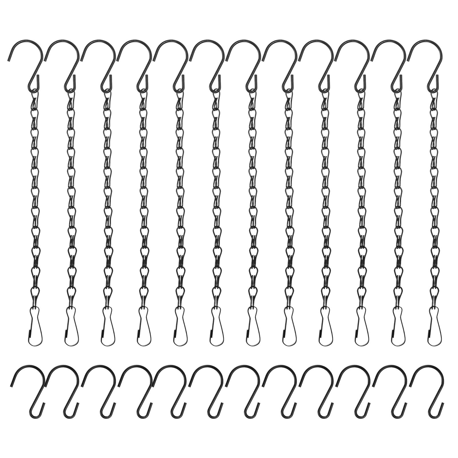 12Pcs 25cm/9.8in Hanging Chain with Hooks for Bird Feeder Planter Lantern, Black gallery