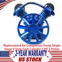 Replacement Air Compressor Pump Single Stage V Style Twin Cylinder 3 HP 2-Piston