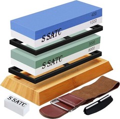 Knife Sharpening Stone Set Professional Whetstone 4 Side Grit 400/1000 3000/8000