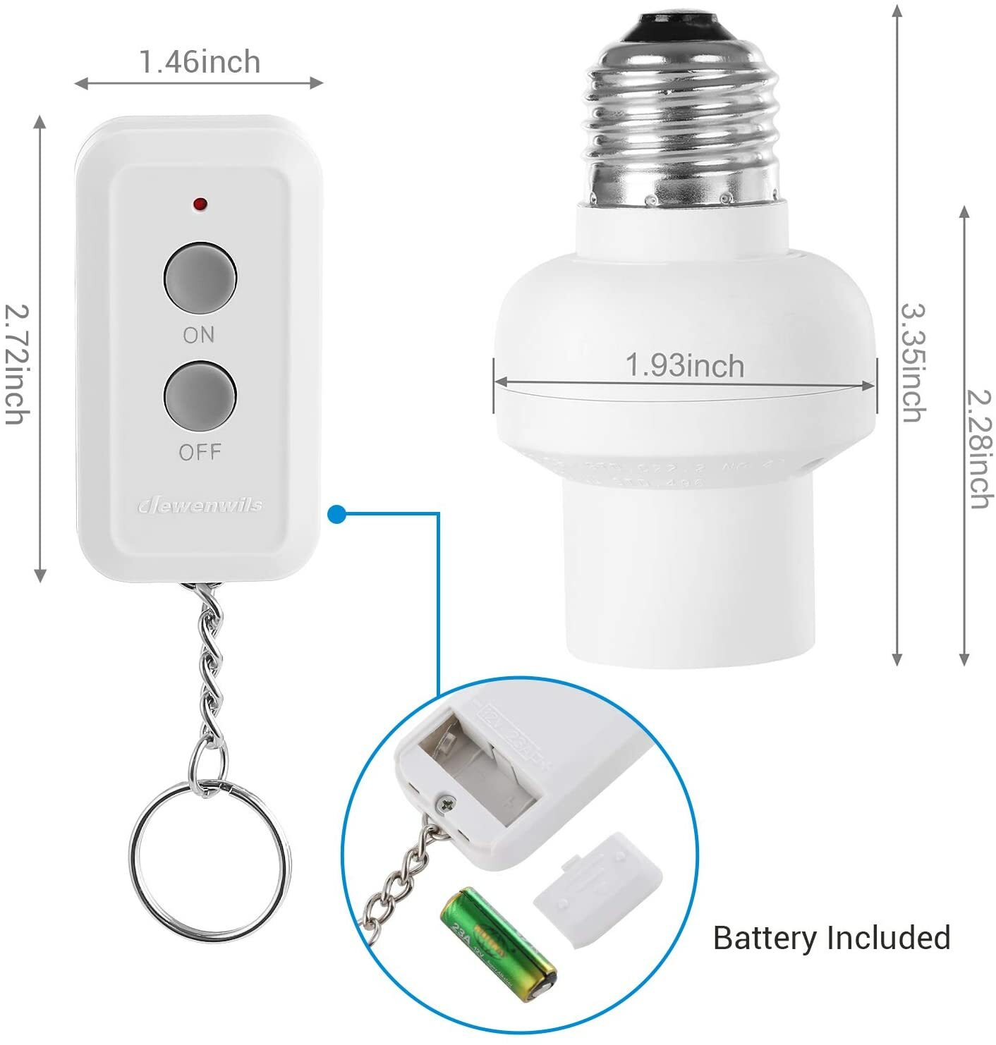 DEWENWILS Remote Control Lamp Socket Wireless Light Switch Kit E26/E27 Bulb Base gallery