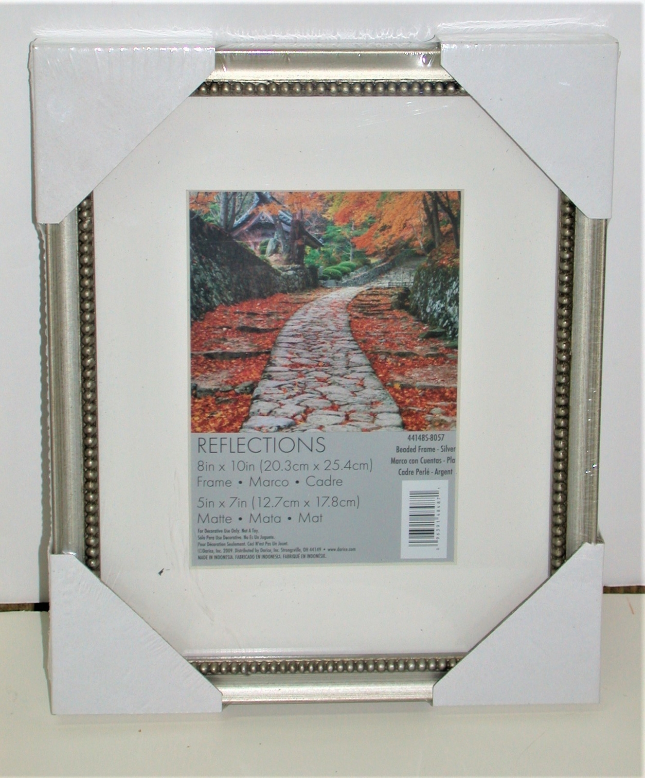 Reflections Sofia Silver Beaded Frame & Glass & Mat ~ 8x10 / 5x7 Lot 4871 NEW gallery