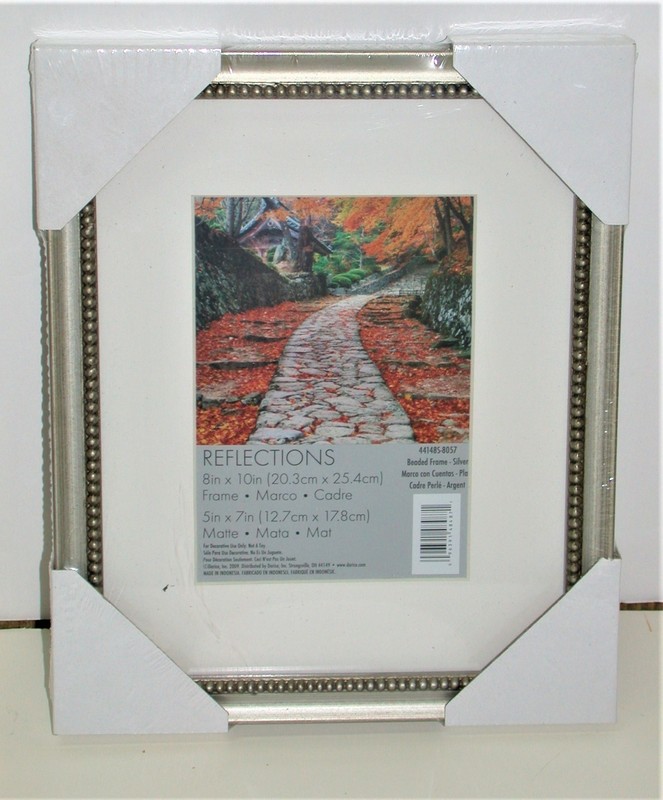 Reflections Sofia Silver Beaded Frame & Glass & Mat ~ 8x10 / 5x7 Lot 4871 NEW gallery