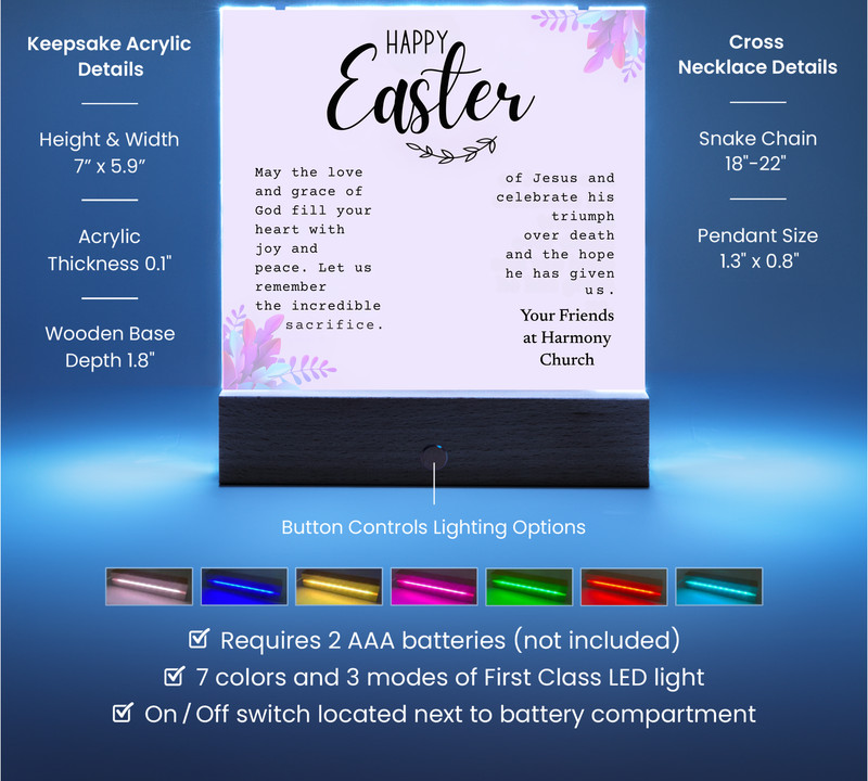 Easter Religious Gift Bundle, Cross Necklace Gift, Easter Sign Decor, Christian gallery