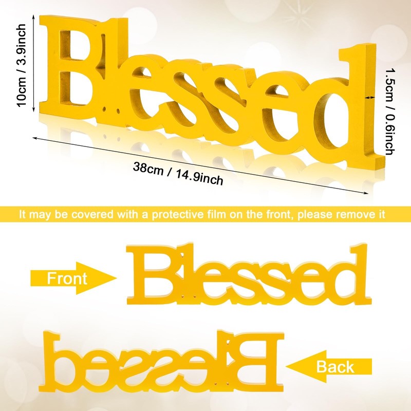 Blessed Letter Table Sign Blessed Standing Letter Table Sign Rustic Wooden Ho... gallery