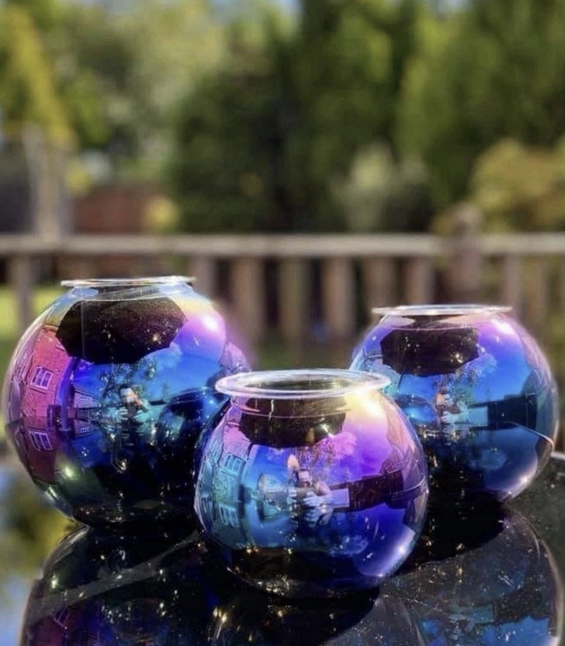 PartyLite MYSTIC REFLECTIONS Tealight Holder Trio Set Of 3 #P93239 NIB gallery