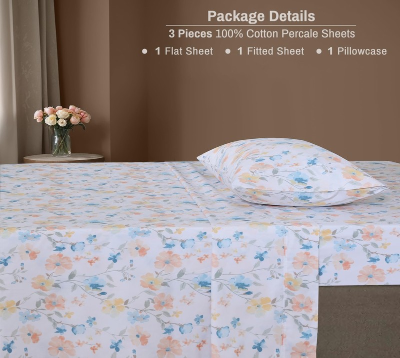 100 Cotton Sheets - Cooling Crisp Twin XL Size Percale Sheets Sets, 16 Deep ... gallery