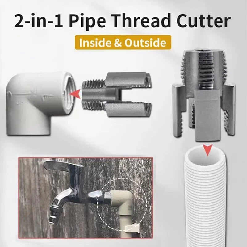 Integrated Internal & External Pipe Threading-Tool, PVC Pipe Threader Kit USA gallery