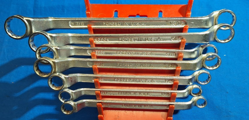 Dunlap 7 Piece SAE deep offset box wrench set 7/8" - 3/8 USA MADE gallery