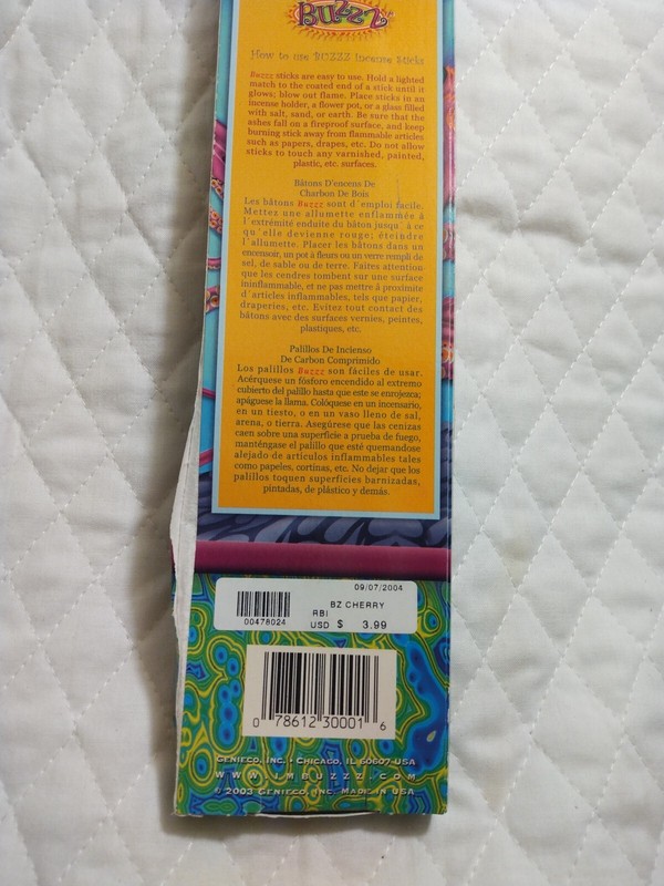 Buzz Orange And Cherry Incense Sticks Plus Made In USA Vanilla Vtg. 2004 gallery