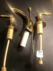 KOHLER 394-4-PB DEVONSHIRE WIDE SPREAD BATHROOM SINK FAUCET POLISHED BRASS