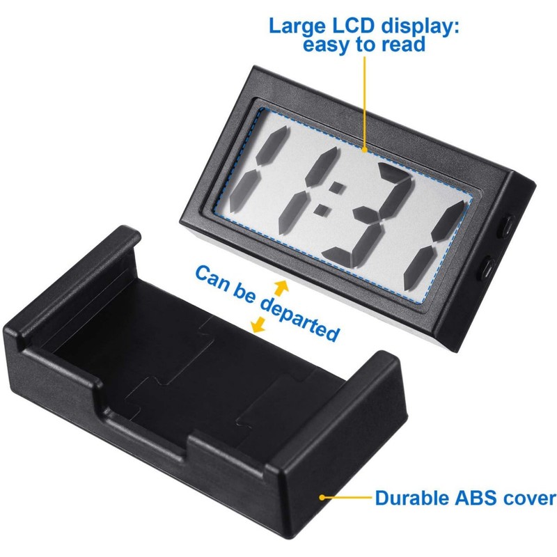 3PC Portable Mini Digital Clock Small Adhesive Stick On Battery Operated LCD New gallery