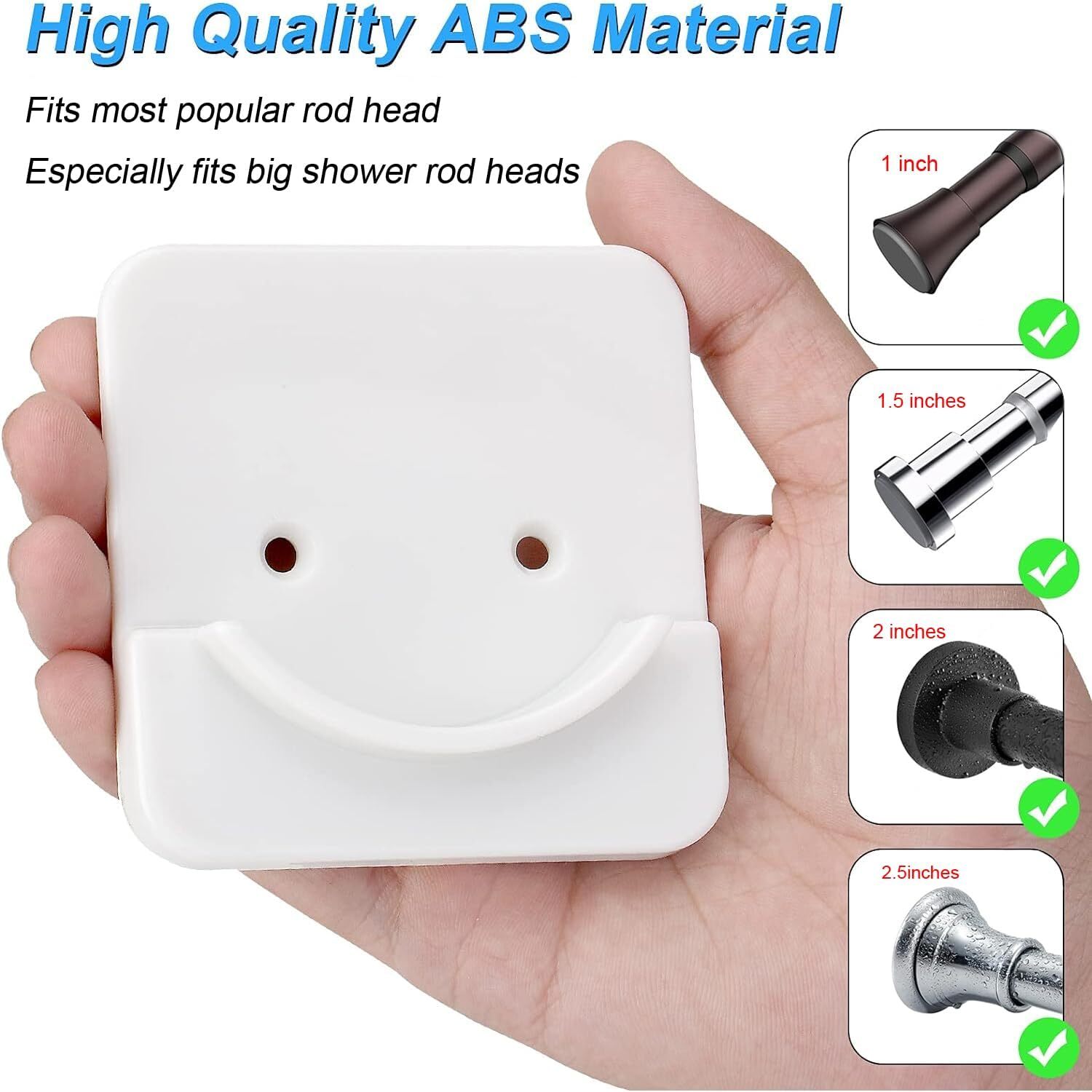 Adhesive Shower Curtain Rod Holder | No Drilling, Sticking Them up or Easy gallery