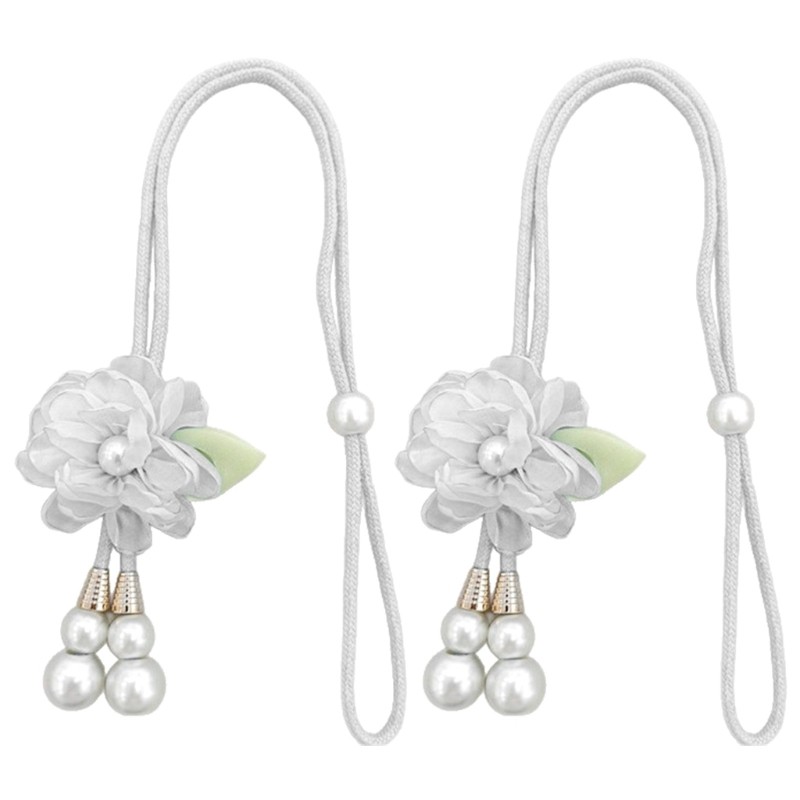 Creative Pearls Flower Design Curtain Tiebacks Set Of 2 Home Decors Accessories gallery