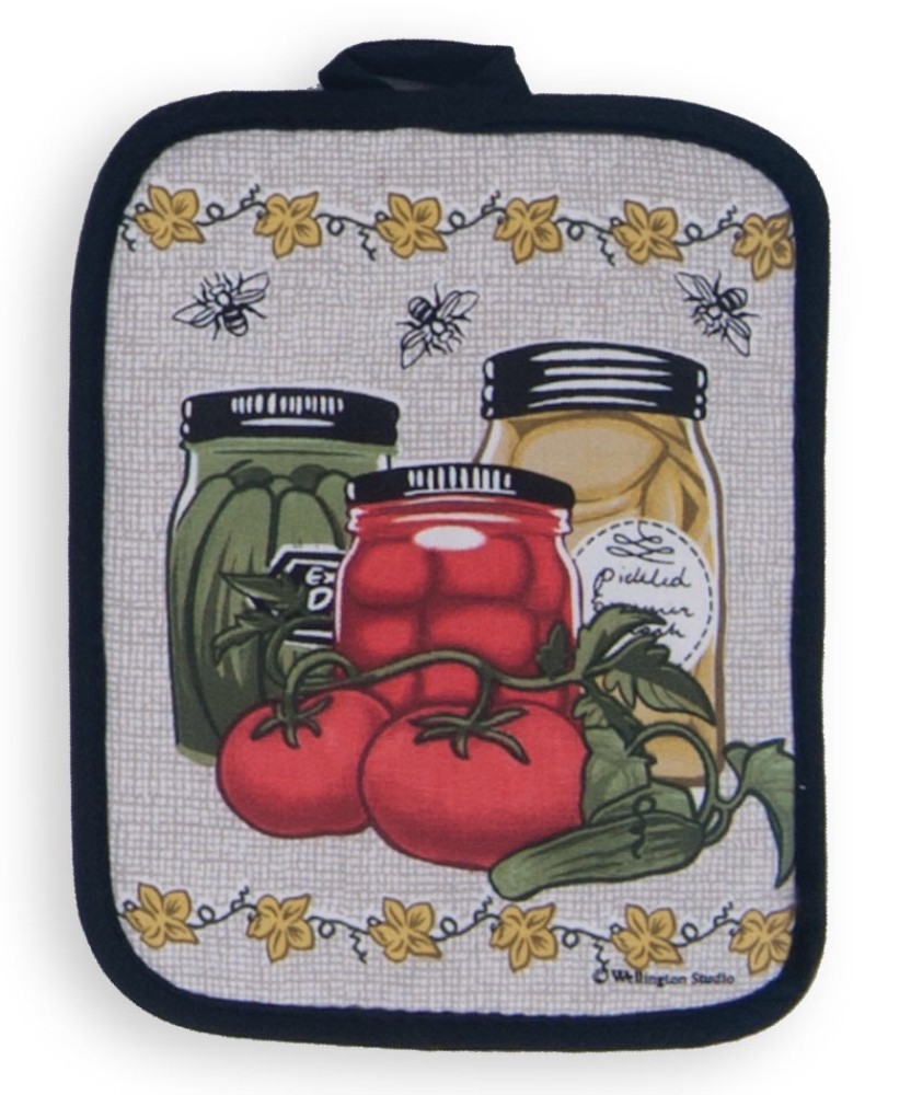 Farm Fresh Preserves & Canning Print Kitchen Rectangular Potholder Set of 2 gallery