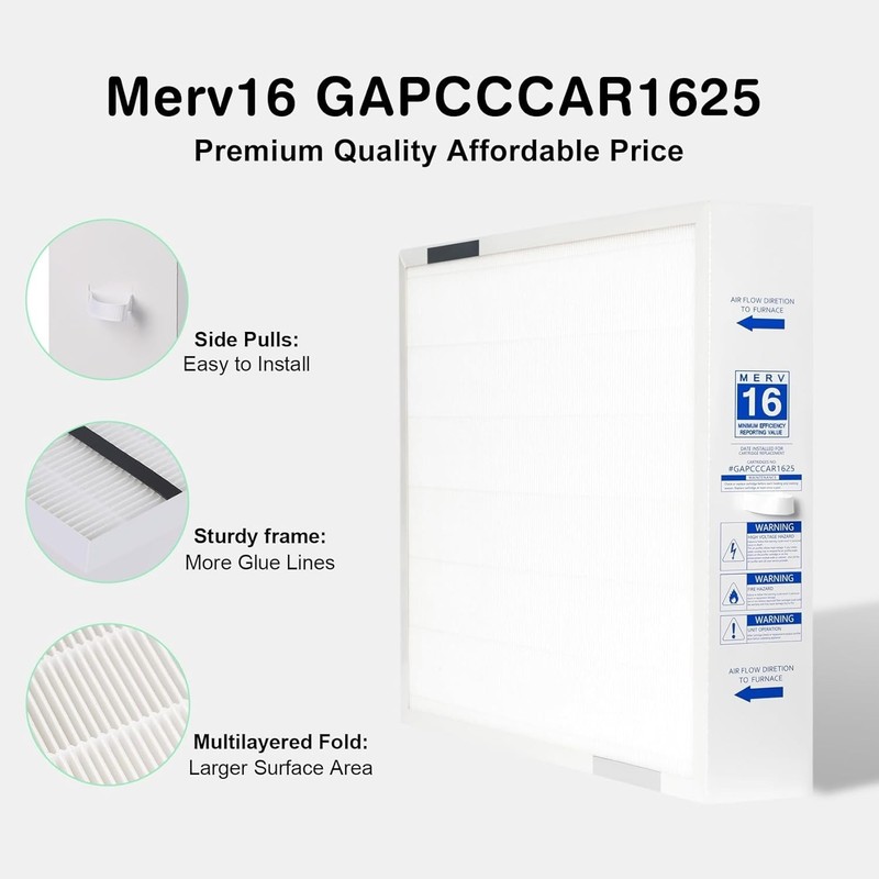 GAPCCCAR1625 MERV16 Replacement Filter Compatible with Bryant/Carrier (2601) gallery