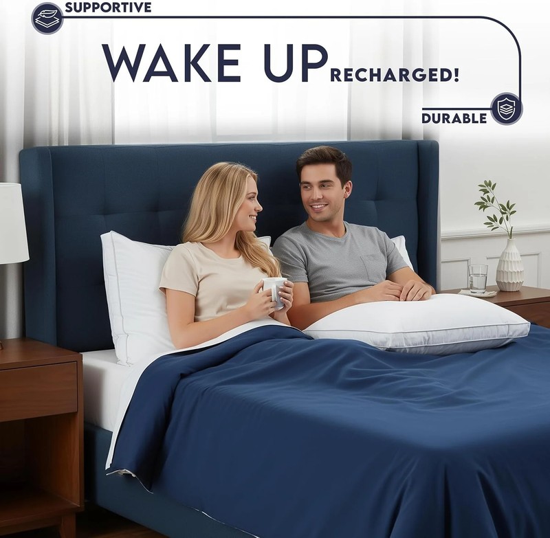 Utopia Bedding Down Alternative Bed Pillows for Sleeping Queen Size (White), Set gallery