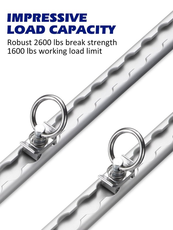 2Pcs 4Ft L Track Rail with 8Pcs Single Stud Fittings, Aluminum L Track Tie down gallery