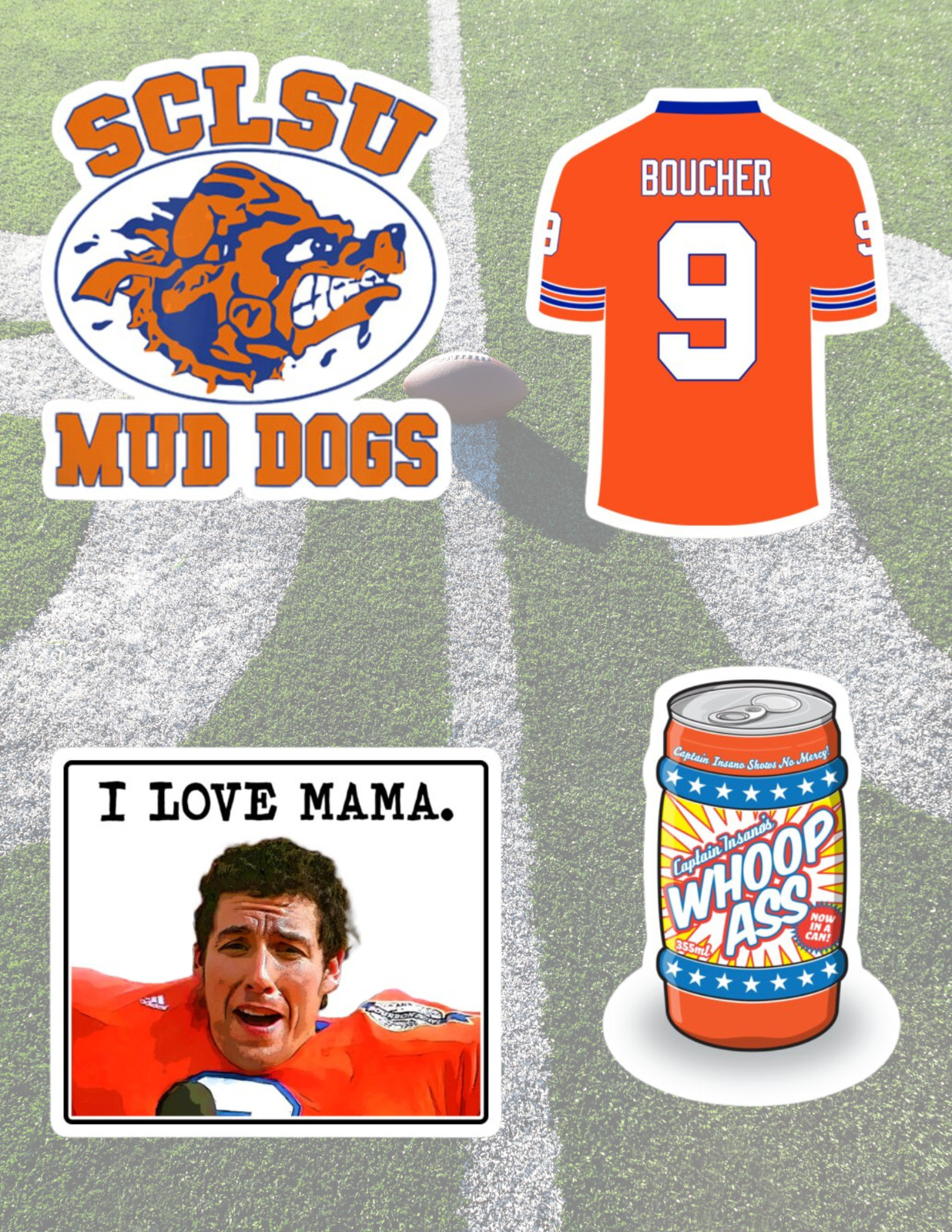 Waterboy 4pc 90's Sticker Pack gallery