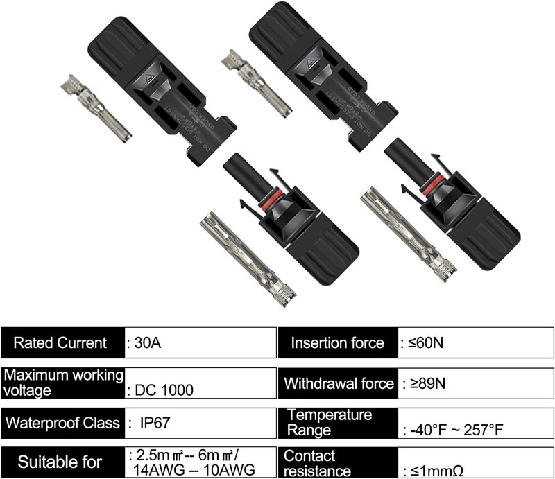 24/12PCS Solar Panel Cable Wire Connectors Crimper PV Crimping Pliers Tool Set gallery