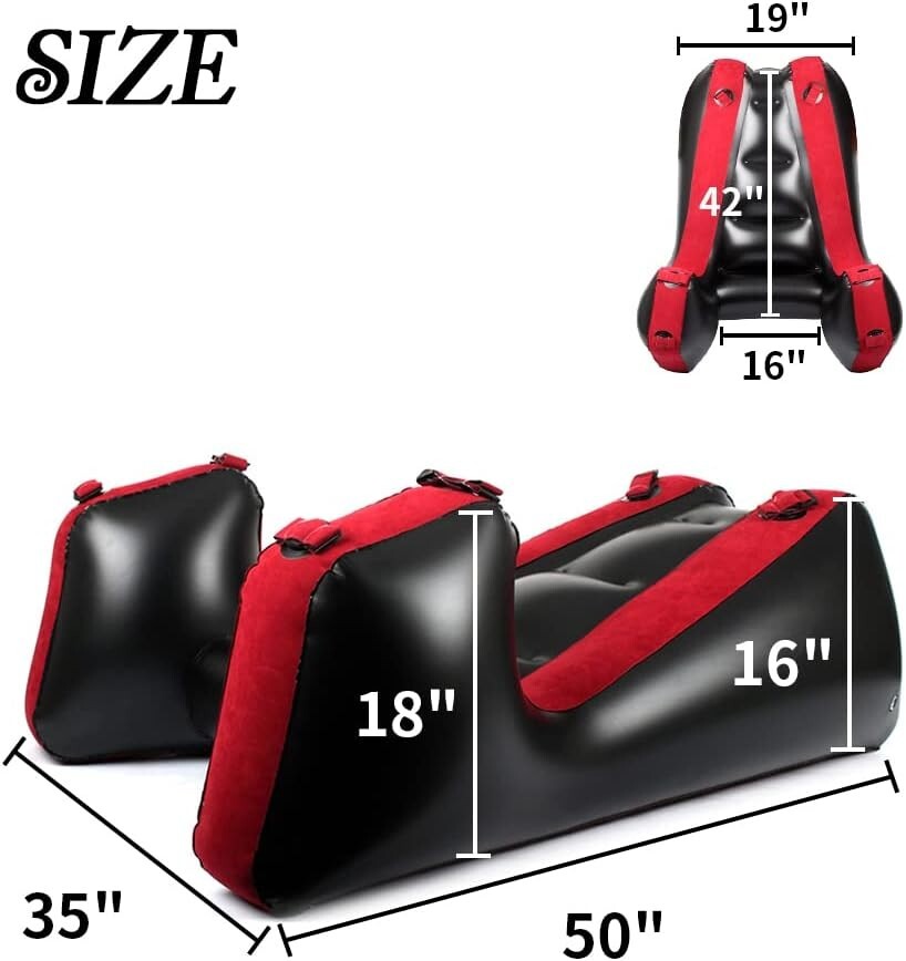Inflatable SEX Sofa Bed, Portable Lounge Chair, Relaxation Tools Red No pump gallery