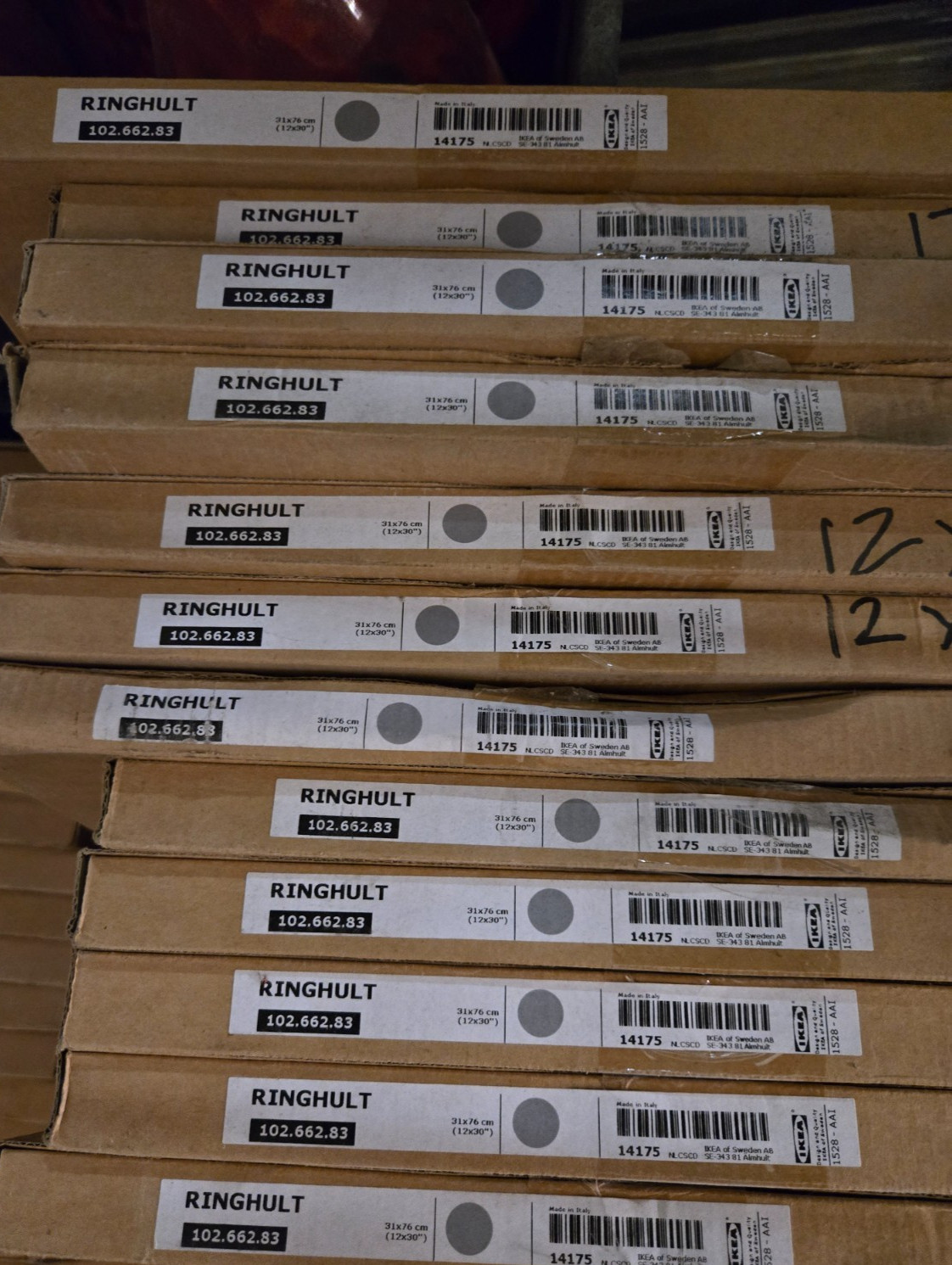 IKEA RINGHULT High Gloss Light Grey sektion Kitchen 12x30 102.662.83 GRAY Sealed gallery