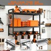 Wall Mounted Tool Organizer Drill Rack 3 Tier Storage Shelf 66lb Capacity gallery