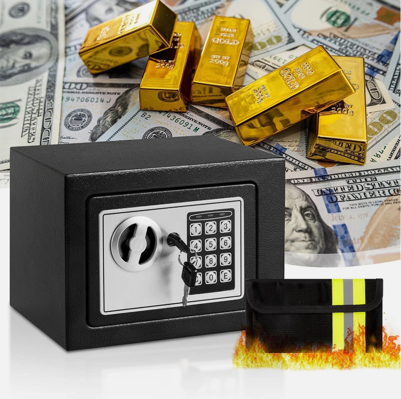 Digital Safe Box fireproof Security lock box for Home Office Cash Jewelry Gun gallery