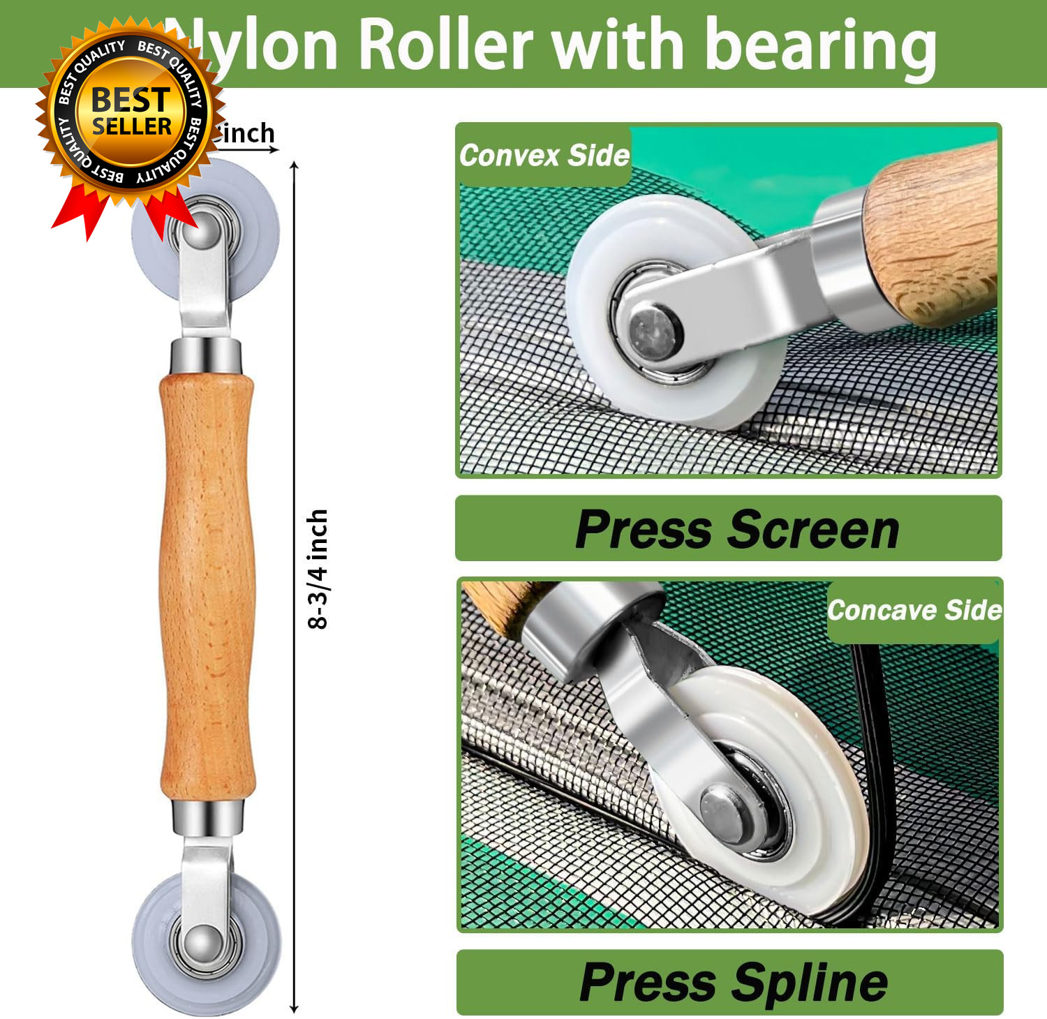 Screen Roller Tool Screen Spline Tool Spline Roller Steel/Nylon Roller Bearing gallery