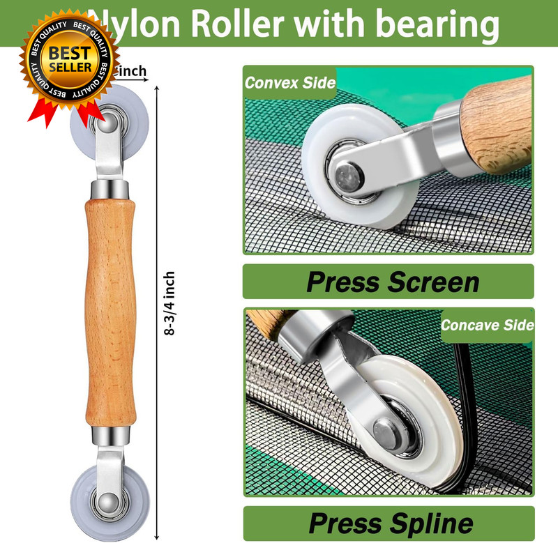 Screen Roller Tool Screen Spline Tool Spline Roller Steel/Nylon Roller Bearing gallery