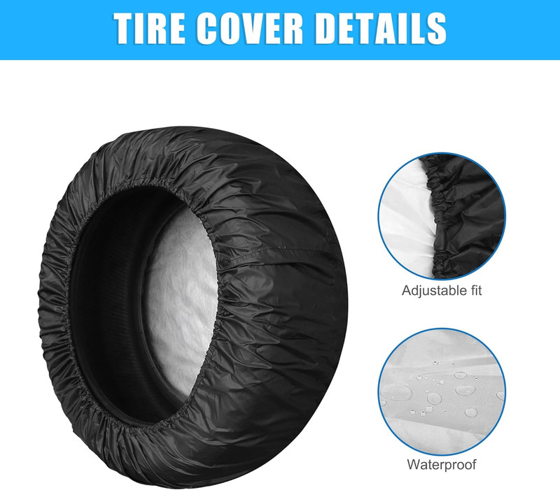 Universal 190T Polyester Spare Tire Cover for Jeep Trailer RV SUV Truck Wheel Su gallery
