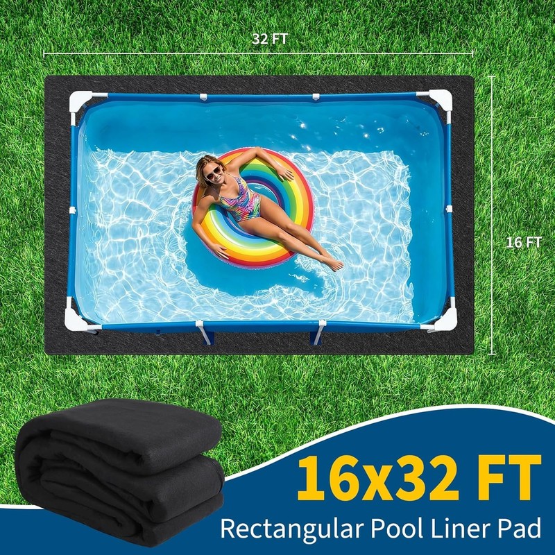 Rectangle Heavy Duty Pool Liner Pad For Above Ground Swimming Pools Protect gallery